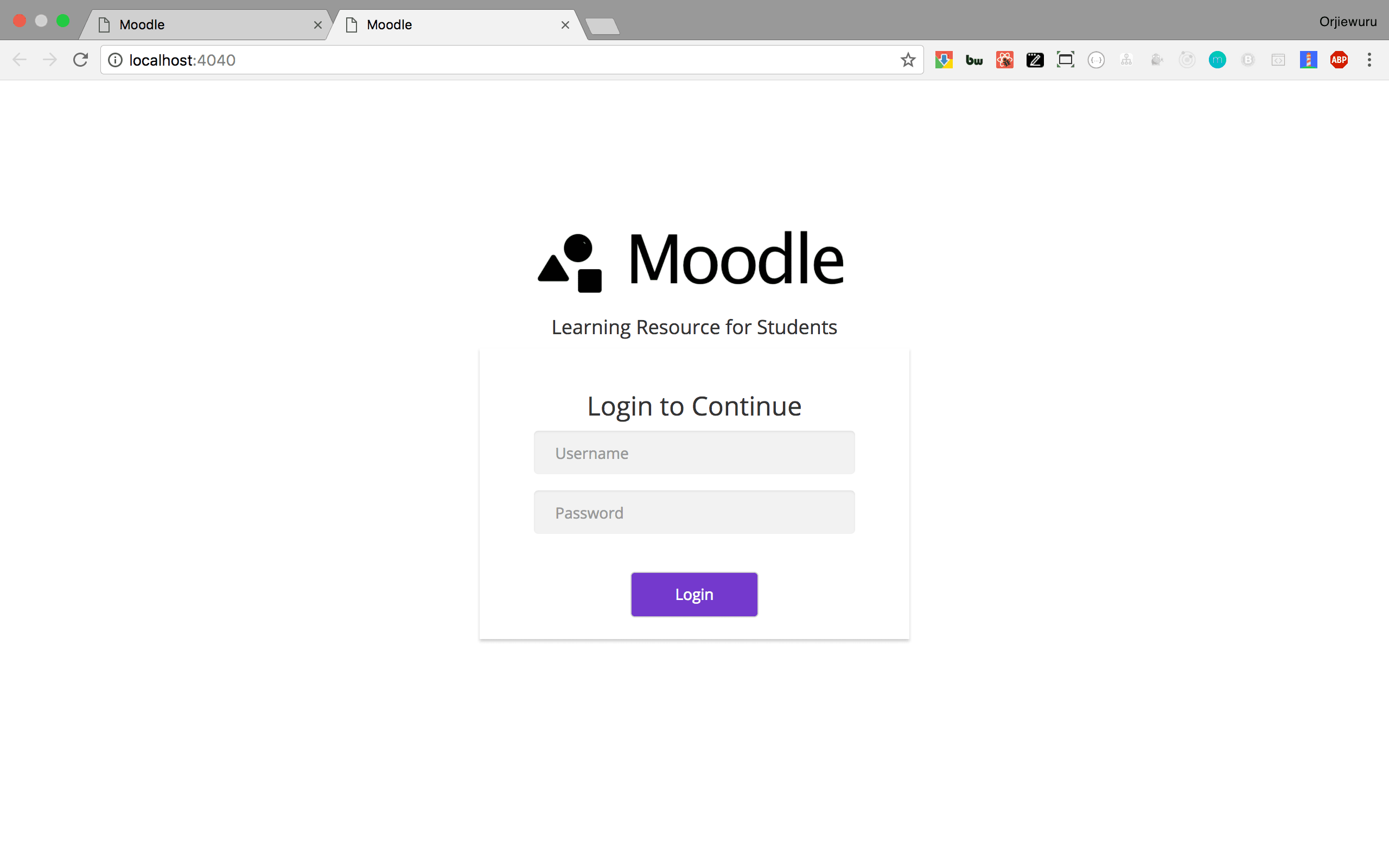 Moodle (front part)